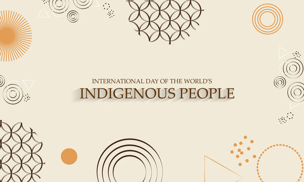 International Day Of The World's Indigenous People. August 9. National Patterns, Ribbons, Feathers. Realistic Vector