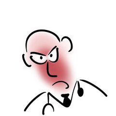 Fototapeta premium Angry doctor with red face