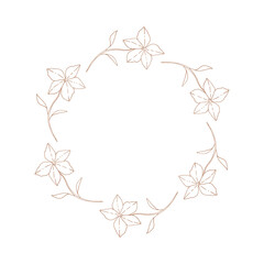 Summer floral wreath. Hand drawn style. Botanical vector illustration.