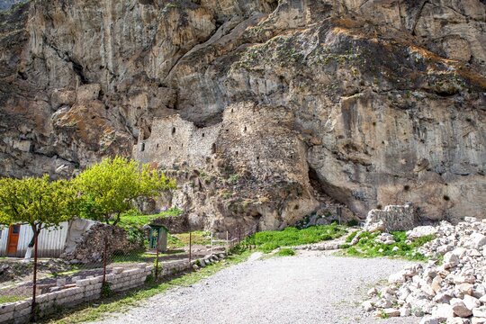 Dzivgis rock fortress. Dzivgis village. Alagir district. North Ossetia. Russia