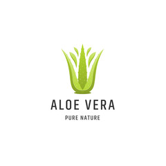 Aloe vera green nature logo icon design template vector illustration