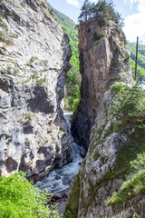 Kissing rocks. Kadargavan canyon. Fiagdon River Gorge (Kurtatinskoe Gorge). The Republic of Ingushetia. Russia