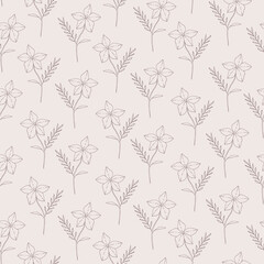 Obraz premium Seamless floral pattern. Flower print for walppaper and textile design. Vector illustration.