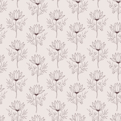 Floral seamless pattern. Elegant simple flower background.