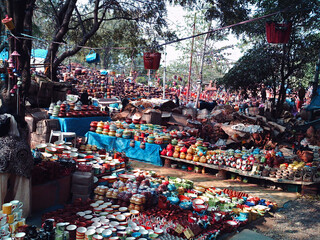 Many Ceramic and Clay Pot Display for Sell on workshop