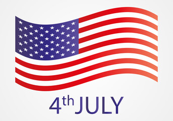 Bandera de los Estados Unidos de América por el 4 de julio. - obrazy, fototapety, plakaty