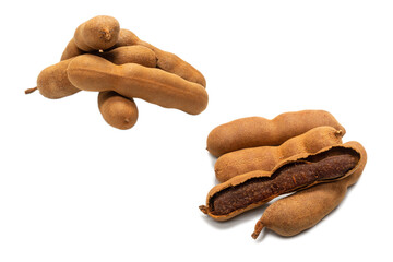 Sweet tamarind isolated on white background.