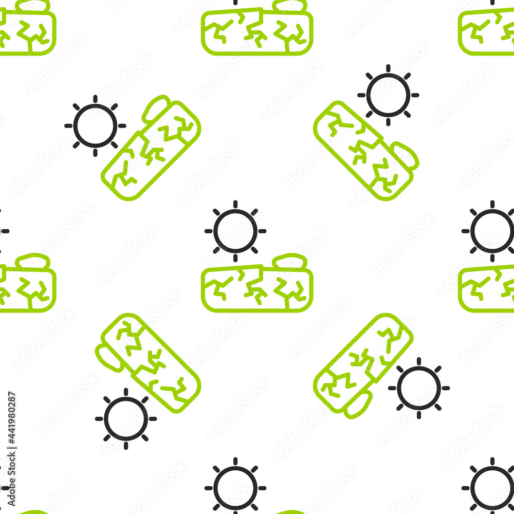 Poster line drought icon isolated seamless pattern on white background. vector