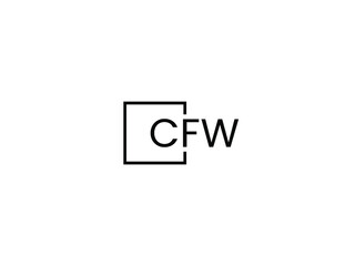 CFW Letter Initial Logo Design Vector Illustration