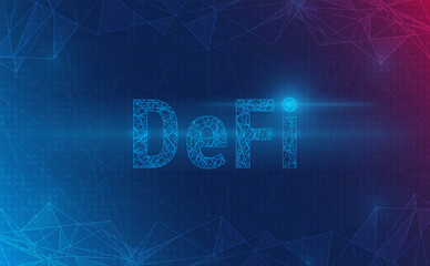 Defi crypto currency on system background.Futuristic concept.vector and illsutration