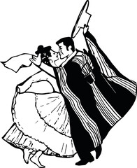Illustration of Couple dancing