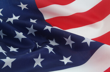 USA flag as background. 