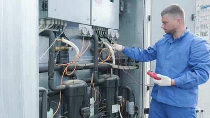 Resistance test of temperature sensors in the cooling supply section of the ventilation unit