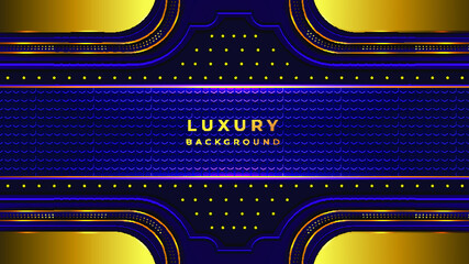 Luxury abstract background with golden lines and dot on dark, modern black backdrop concept 3d style