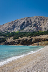 Obraz premium Beach and sea in Baška on island Krk, Croatia