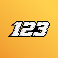 High quality racing number 123