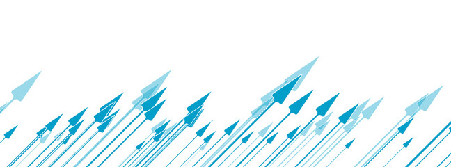 Blue arrows abstract hi-tech banner design. Geometry vector background