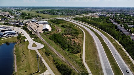 Aerial view of Chief Peguis Trail, in Winnipeg, Manitoba, Canada
