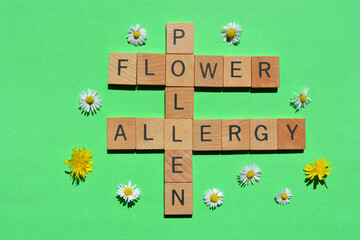 Flower, Pollen, Allergy, crossword - obrazy, fototapety, plakaty