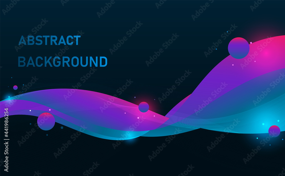 Poster abstract spectrum wave.abstract wave background blue and pink color.vector and illustration.