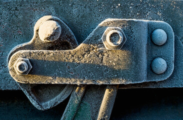 Constipation (lock) close-up detail from an industrial railway wagon