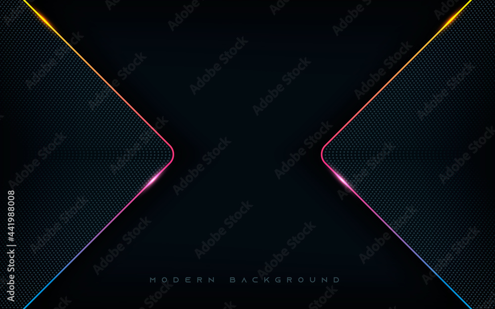 Poster abstract dots with colorful line background