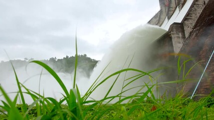 Agricultural fields and water from the dam.Slow-motion or High-speed frame rate shots - Powered by Adobe