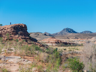 Sunny view of the Beautiful landscape around the Lake Mead National Recreation Area