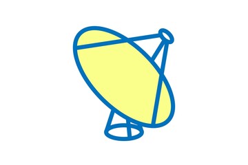 Satellite dish icon. Vector linear sign, symbol, logo of satellite dish for mobile concept and web design. Icon for the website of the store of household appliances, gadgets and electronics.