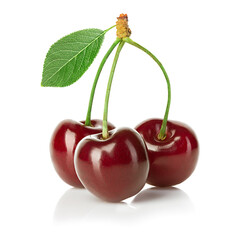 Cherries isolated on white background