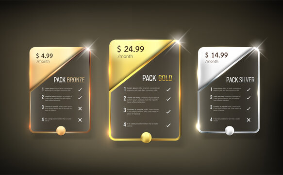 Button web price table pack