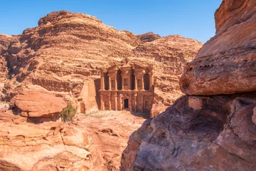 Fototapeten monastery ad - dier  in the desert mountains of Jordan in the ancient city of Petra © Lana Kray