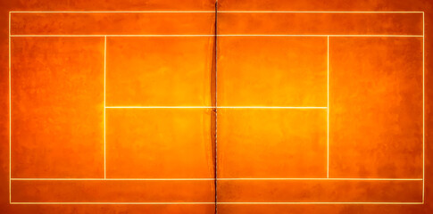 Tennis Clay Court. View from the bird's flight.