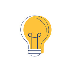 Light bulb icon vector. Glowing lamp flat style illustration.