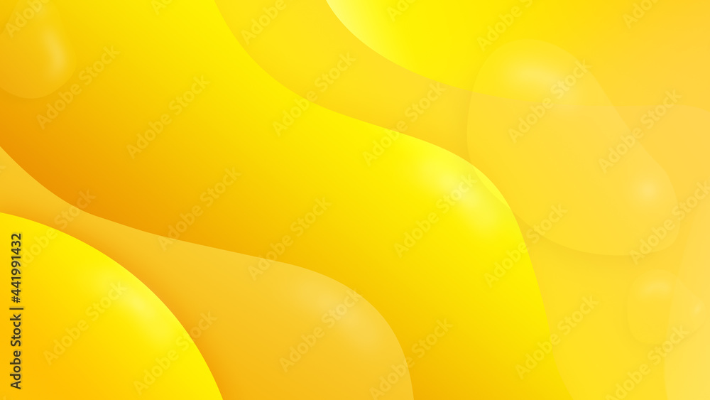 Poster yellow and orange flowing, fluid and transparent shapes and objects. abstract vibrant and modern bac
