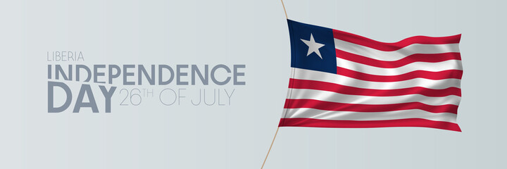 Liberia independence day vector banner, greeting card.
