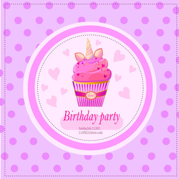 birthday card with cupcake