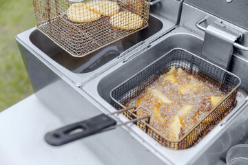 Process Fryer for potato chips with boiling oil fast food restaurant equipment
