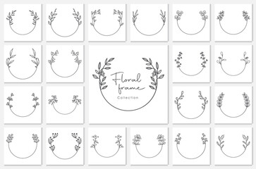 geometric floral frames, borders, wedding wreaths.