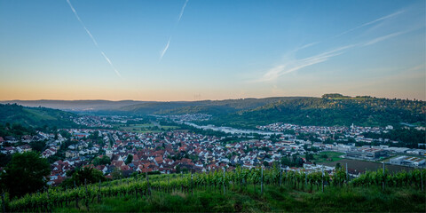 Panoramic view on the south german remtal valley