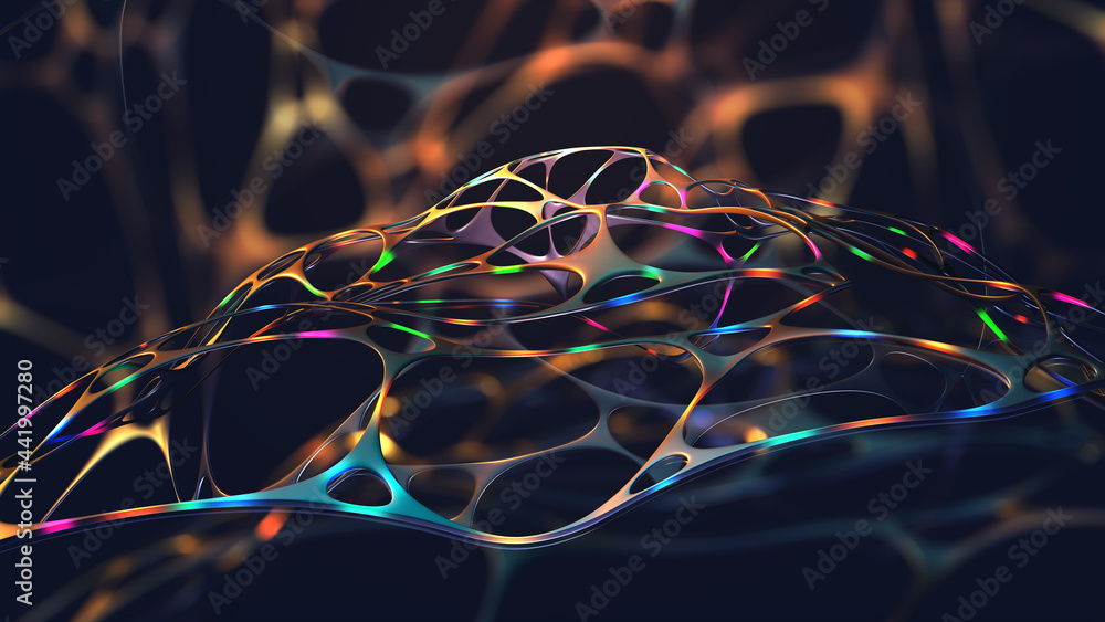 Aufkleber cyberspace and digital intelligence. high technology business. artificial neural network. data strea