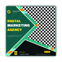 Digital marketing agency and corporate social media post template Premium vector