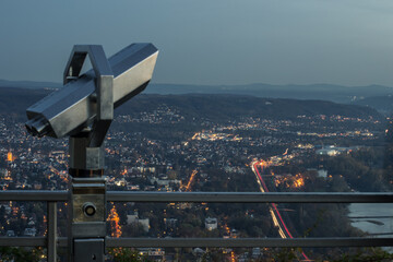 The paid telescope. Mountain telescope for tourists and travelers.