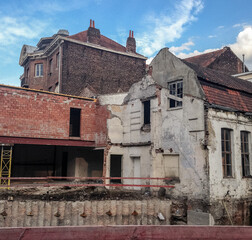 Old historic buildings under construction in Belgium