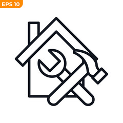renovation house icon symbol template for graphic and web design collection logo vector illustration