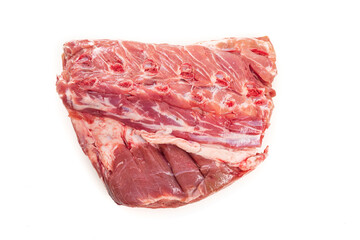 piece of raw pork on a white background. isolated. 