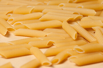 Penne pasta background. Pasta Penne texture background.