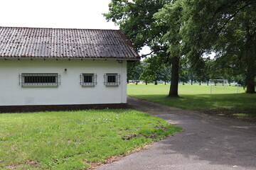 Fußballplatz . Fußballtor. Fußballverein.