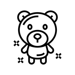 bear character balloon line icon vector. bear character balloon sign. isolated contour symbol black illustration