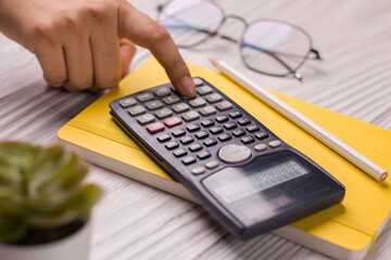 Scientific Calculator with a textured background stock image.